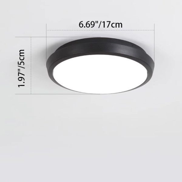 Modern Minimalist Waterproof Aluminum Alloy PC Round Square LED Flush Mount Ceiling Light For Outdoor Patio - Image 10