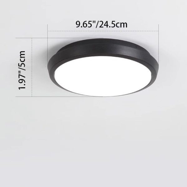 Modern Minimalist Waterproof Aluminum Alloy PC Round Square LED Flush Mount Ceiling Light For Outdoor Patio - Image 11