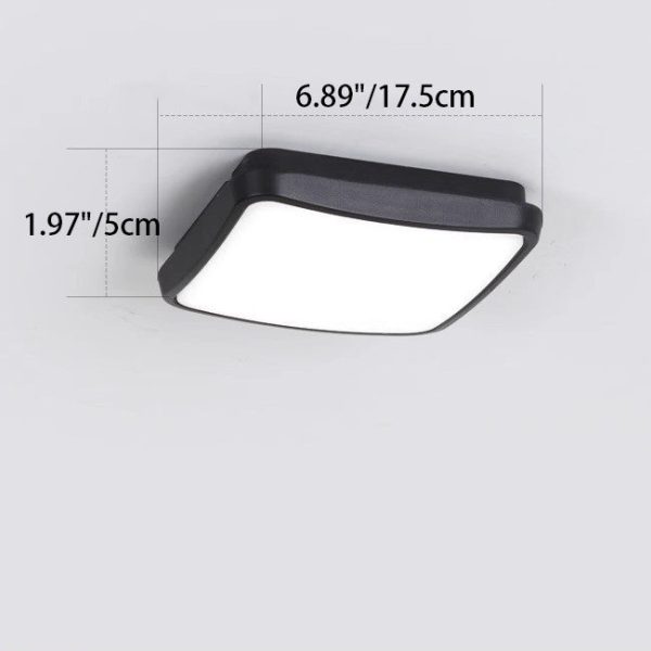 Modern Minimalist Waterproof Aluminum Alloy PC Round Square LED Flush Mount Ceiling Light For Outdoor Patio - Image 7