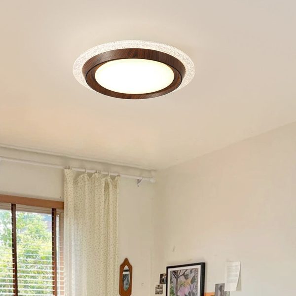 Contemporary Retro Hardware ABS PC Acrylic Round Lace LED Flush Mount Ceiling Fan Light For Bedroom - Image 18