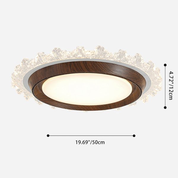Contemporary Retro Hardware ABS PC Acrylic Round Lace LED Flush Mount Ceiling Fan Light For Bedroom - Image 6