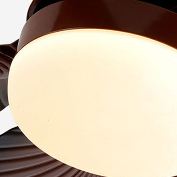 Contemporary Retro ABS Acrylic Round Banana Leaf LED Downrods Ceiling Fan Light For Living Room - Image 7