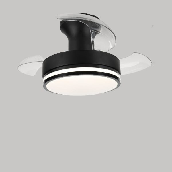 Contemporary Nordic Iron Acrylic ABS Round Stripe LED Semi-Flush Mount Ceiling Fan Light For Living Room - Image 16