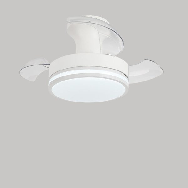 Contemporary Nordic Iron Acrylic ABS Round Stripe LED Semi-Flush Mount Ceiling Fan Light For Living Room - Image 18