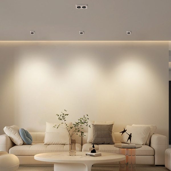Modern Minimalist Iron Square Rectangular Honeycomb Network Spotlight Downlight LED Flush Mount Ceiling Light For Hallway - Image 6