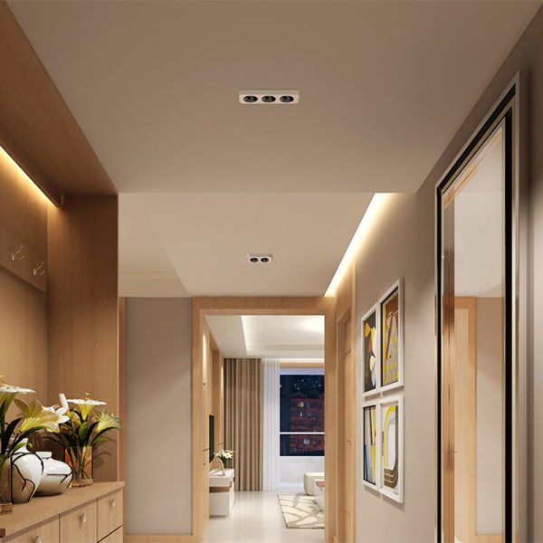 Modern Minimalist Iron Square Rectangular Honeycomb Network Spotlight Downlight LED Flush Mount Ceiling Light For Hallway - Image 27