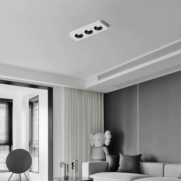 Modern Minimalist Iron Square Rectangular Honeycomb Network Spotlight Downlight LED Flush Mount Ceiling Light For Hallway - Image 2