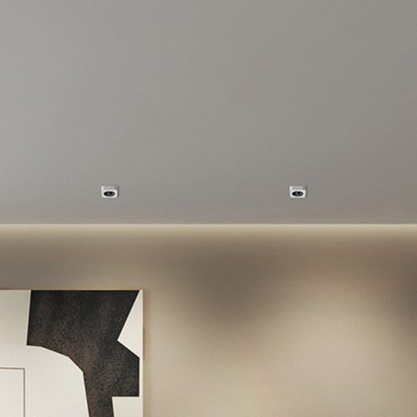 Modern Minimalist Iron Square Rectangular Honeycomb Network Spotlight Downlight LED Flush Mount Ceiling Light For Hallway - Image 7