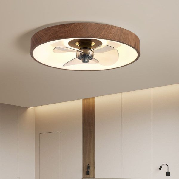 Modern Simplicity Round Iron Acrylic LED Flush Mount Ceiling Fan Light For Bedroom - Image 3