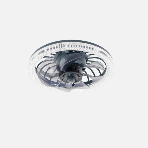 Modern Simplicity PP PS Imitation Crystal Round LED Flush Mount Ceiling Fan Light For Bedroom - Image 10