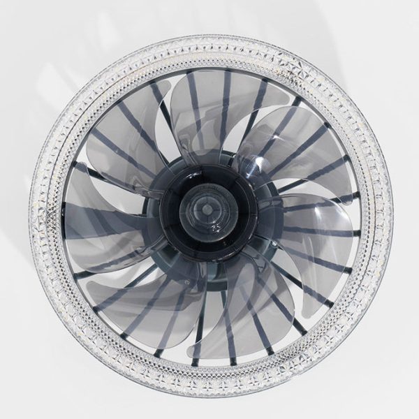 Modern Simplicity PP PS Imitation Crystal Round LED Flush Mount Ceiling Fan Light For Bedroom - Image 8