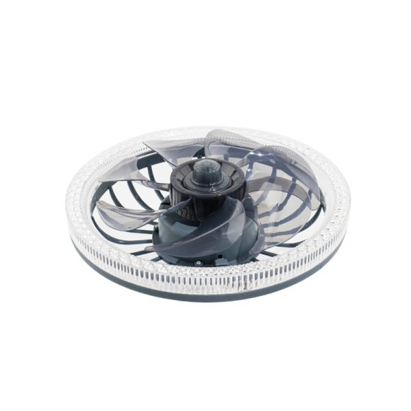 Modern Simplicity PP PS Imitation Crystal Round LED Flush Mount Ceiling Fan Light For Bedroom - Image 9