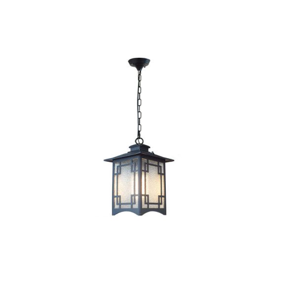 Traditional Chinese Waterproof Iron Aluminum Glass Cylinder Pergola 1-Light Pendant Light Outdoor Light For Outdoor Patio - Image 13