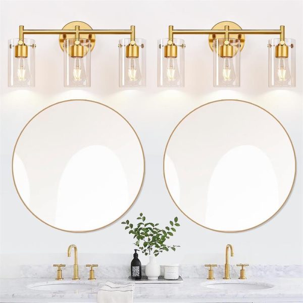 Contemporary Industrial Metal Glass Cylinder 3-Light Wall Sconce Lamp Vanity Light For Bathroom - Image 22