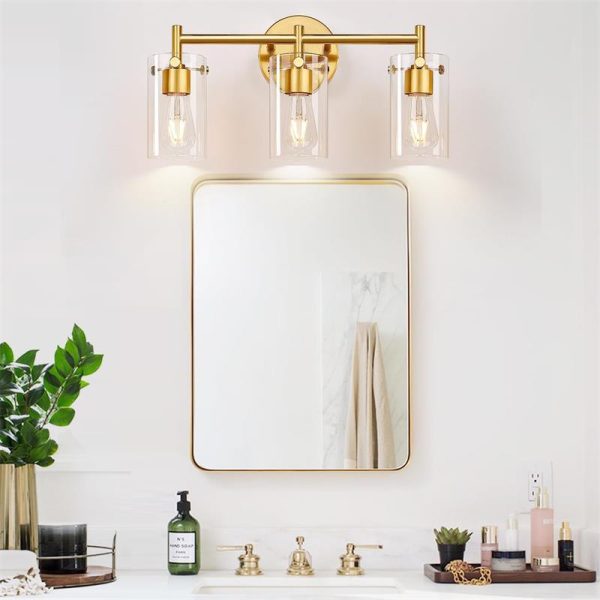 Contemporary Industrial Metal Glass Cylinder 3-Light Wall Sconce Lamp Vanity Light For Bathroom - Image 23
