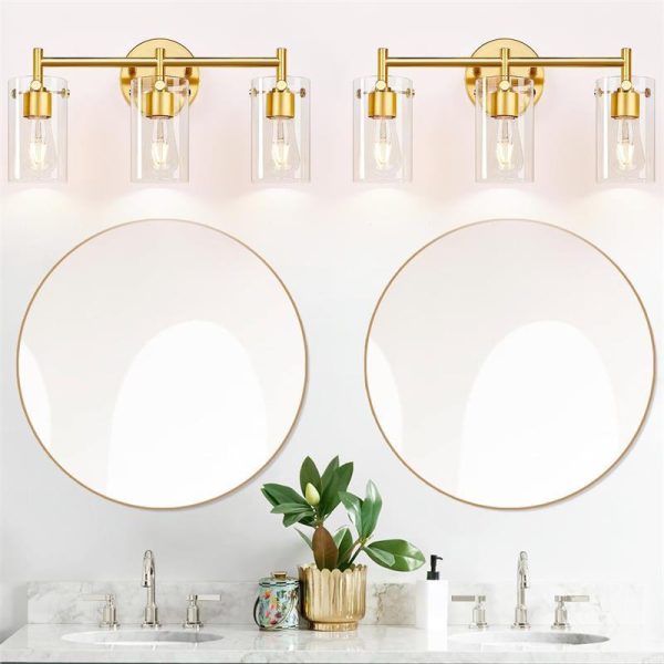 Contemporary Industrial Metal Glass Cylinder 3-Light Wall Sconce Lamp Vanity Light For Bathroom - Image 4