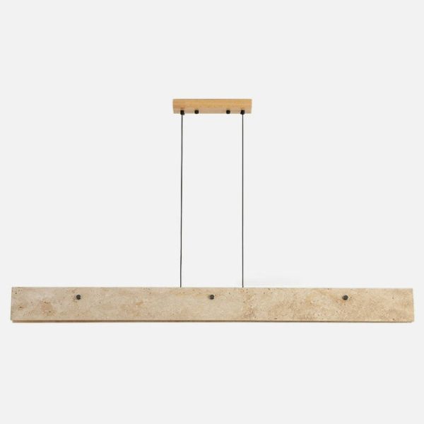 Traditional Japanese Travertine Aluminum Strip Rectangular LED Chandeliers Island Light For Dining Room - Image 13