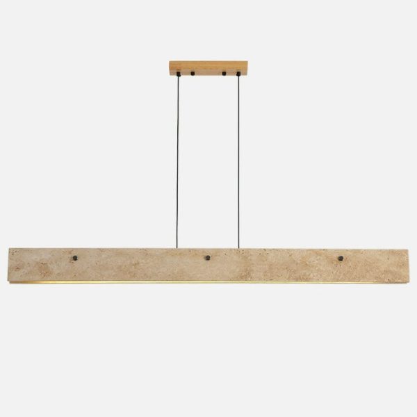 Traditional Japanese Travertine Aluminum Strip Rectangular LED Chandeliers Island Light For Dining Room - Image 12