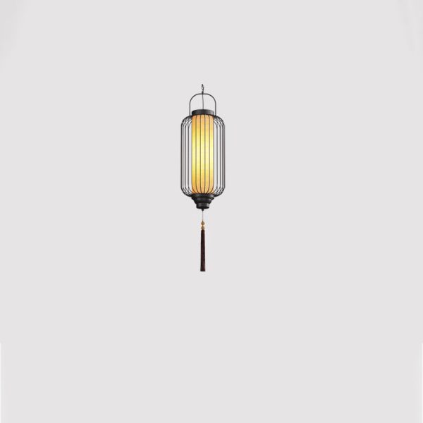 Traditional Chinese Waterproof Carbon Steel Imitation Marble Lantern Cylinder Hollowed Cage 1-Light Pendant Light Outdoor Light For Outdoor Patio - Image 16