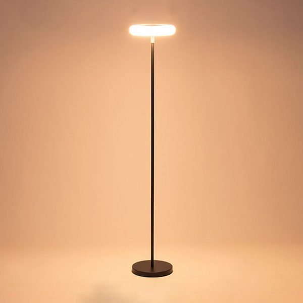 Modern Simplicity Solar Rechargeable Waterproof Round Aluminum PE LED Standing Floor Lamp Outdoor Light For Garden - Image 2