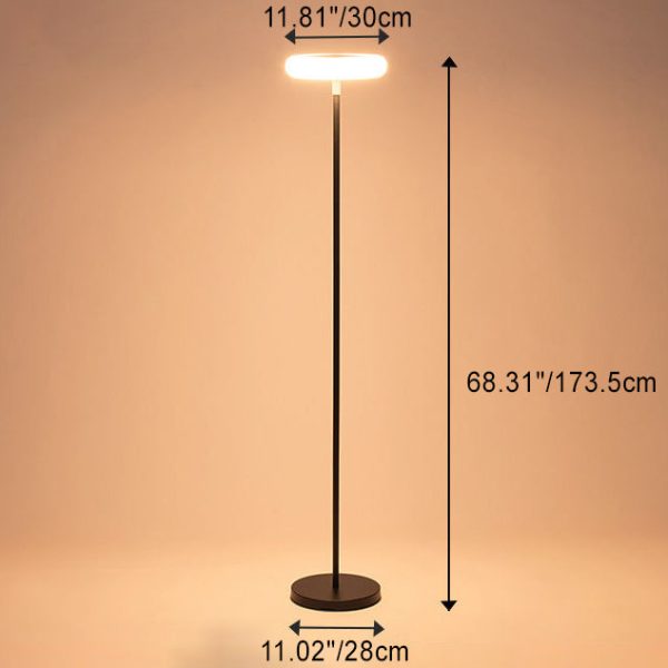 Modern Simplicity Solar Rechargeable Waterproof Round Aluminum PE LED Standing Floor Lamp Outdoor Light For Garden - Image 7