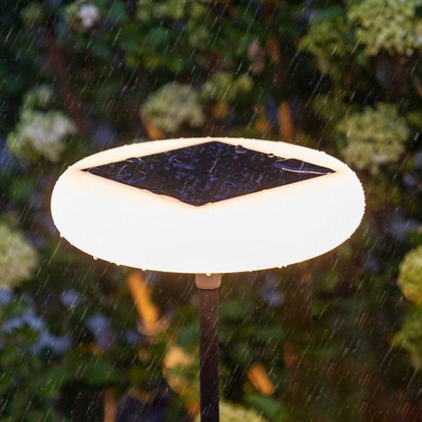 Modern Simplicity Solar Rechargeable Waterproof Round Aluminum PE LED Standing Floor Lamp Outdoor Light For Garden - Image 9