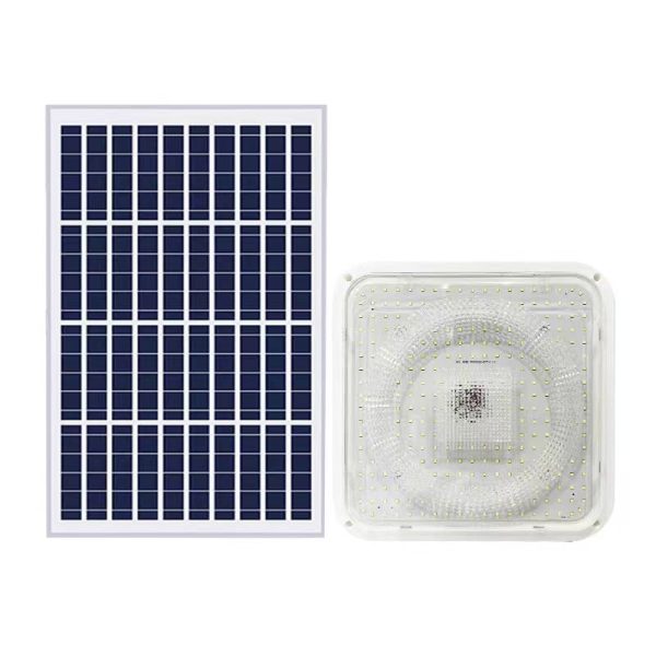 Modern Simplicity Solar Waterproof ABS Square LED Flush Mount Ceiling Light For Outdoor Patio - Image 17
