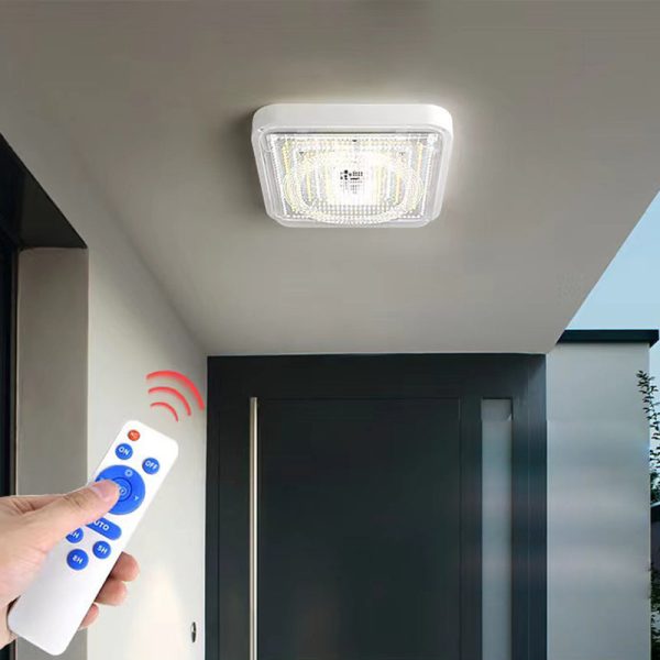 Modern Simplicity Solar Waterproof ABS Square LED Flush Mount Ceiling Light For Outdoor Patio - Image 15