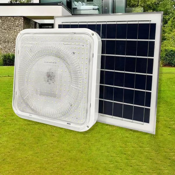 Modern Simplicity Solar Waterproof ABS Square LED Flush Mount Ceiling Light For Outdoor Patio - Image 9