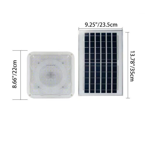 Modern Simplicity Solar Waterproof ABS Square LED Flush Mount Ceiling Light For Outdoor Patio - Image 6