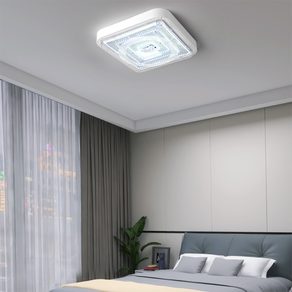 Modern Simplicity Solar Waterproof ABS Square LED Flush Mount Ceiling Light For Outdoor Patio - Image 14