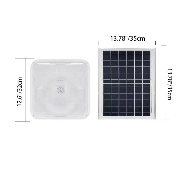 Modern Simplicity Solar Waterproof ABS Square LED Flush Mount Ceiling Light For Outdoor Patio - Image 7