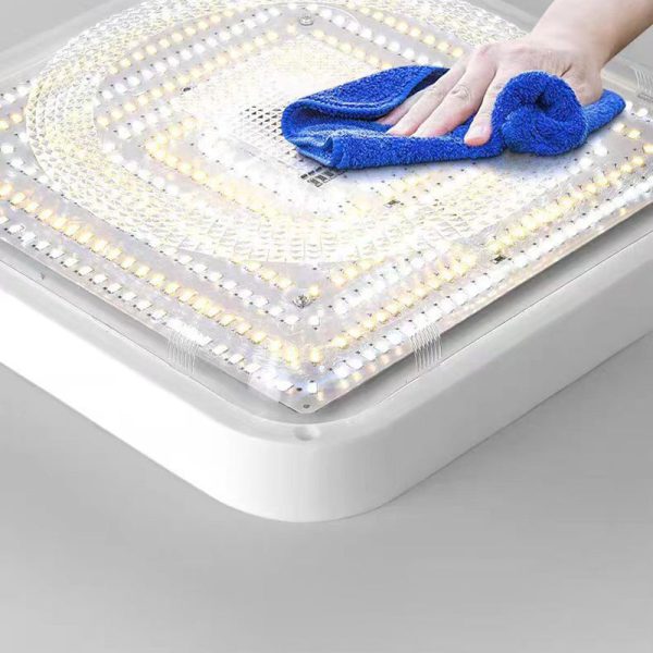 Modern Simplicity Solar Waterproof ABS Square LED Flush Mount Ceiling Light For Outdoor Patio - Image 8