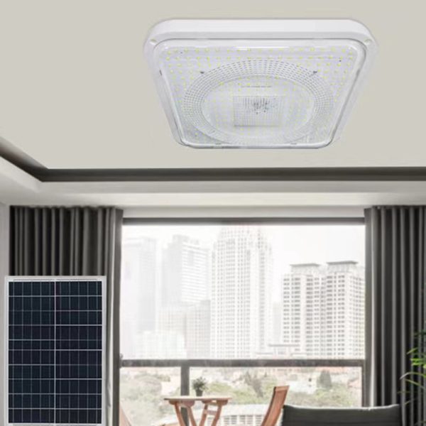 Modern Simplicity Solar Waterproof ABS Square LED Flush Mount Ceiling Light For Outdoor Patio - Image 11