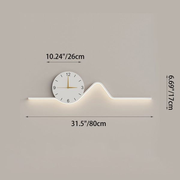Contemporary Creative Iron Acrylic Line Clock LED Wall Sconce Lamp For Living Room - Image 8