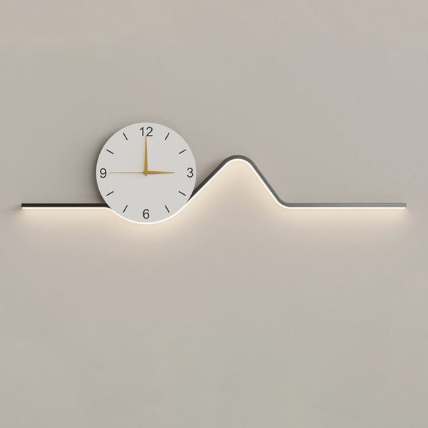 Contemporary Creative Iron Acrylic Line Clock LED Wall Sconce Lamp For Living Room - Image 20