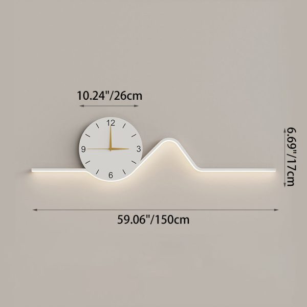 Contemporary Creative Iron Acrylic Line Clock LED Wall Sconce Lamp For Living Room - Image 11