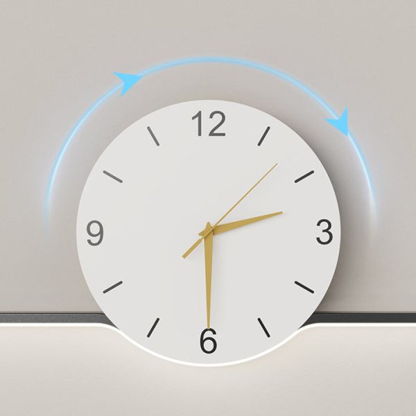Contemporary Creative Iron Acrylic Line Clock LED Wall Sconce Lamp For Living Room - Image 14