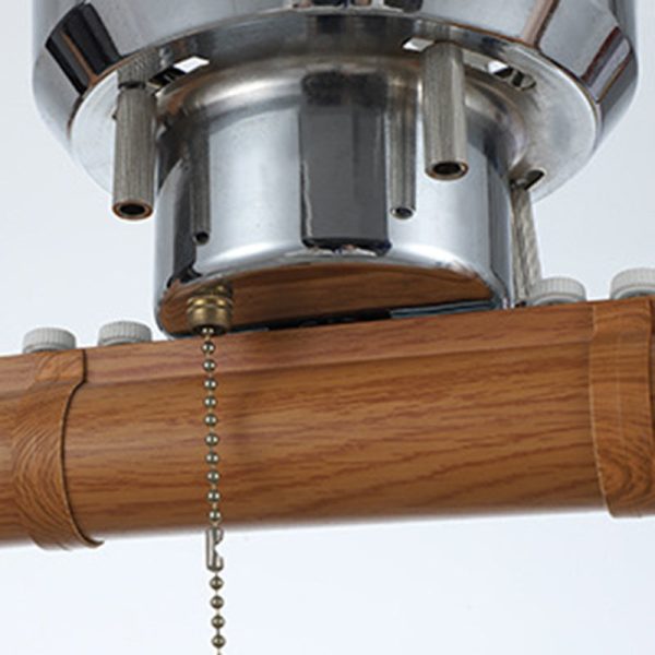 Contemporary Retro Aluminum Wood Acrylic Cylinder Zipper Foldable 4-Light Semi-Flush Mount Ceiling Light For Dining Room - Image 7