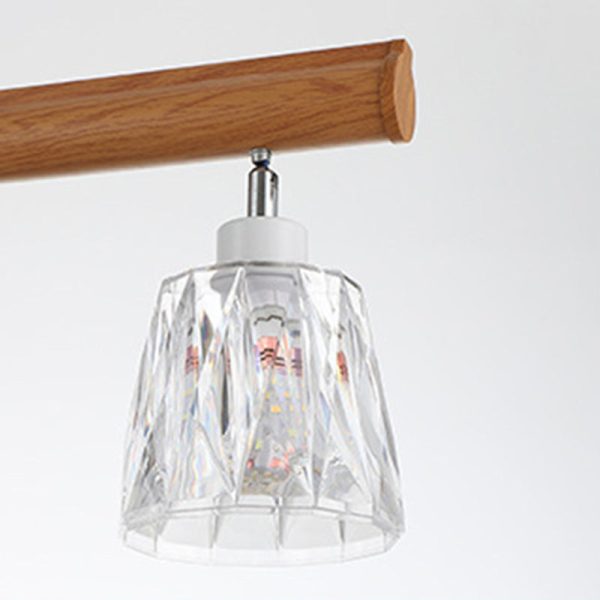 Contemporary Retro Aluminum Wood Acrylic Cylinder Zipper Foldable 4-Light Semi-Flush Mount Ceiling Light For Dining Room - Image 9