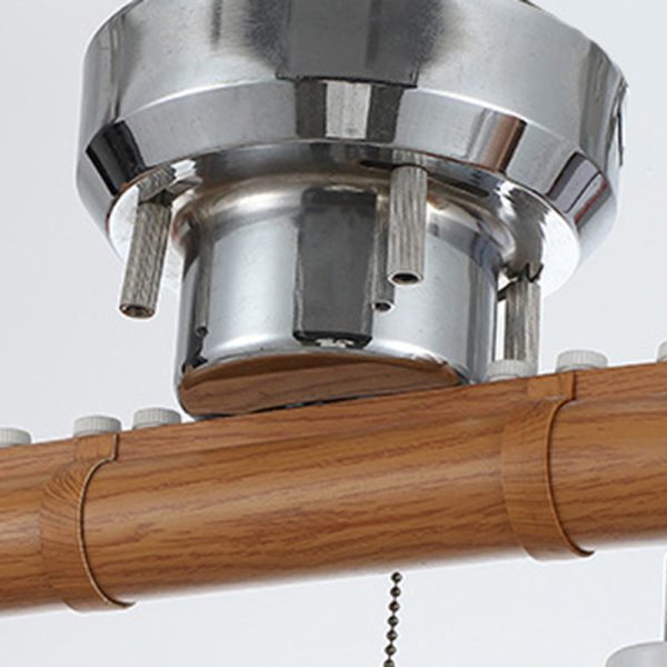 Contemporary Retro Aluminum Wood Acrylic Cylinder Zipper Foldable 4-Light Semi-Flush Mount Ceiling Light For Dining Room - Image 10
