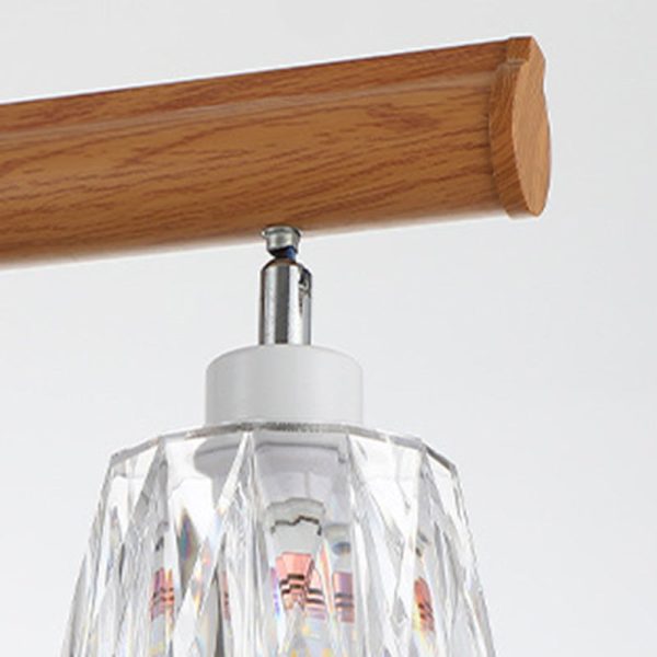 Contemporary Retro Aluminum Wood Acrylic Cylinder Zipper Foldable 4-Light Semi-Flush Mount Ceiling Light For Dining Room - Image 8