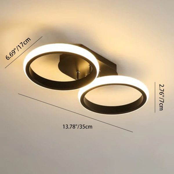 Modern Minimalist Iron Silica Circular Square LED Semi-Flush Mount Ceiling Light For Hallway - Image 8