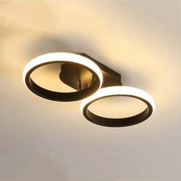 Modern Minimalist Iron Silica Circular Square LED Semi-Flush Mount Ceiling Light For Hallway - Image 19