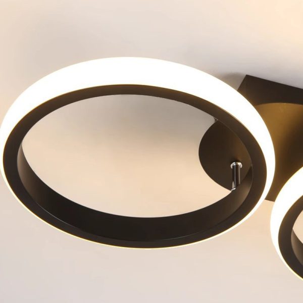 Modern Minimalist Iron Silica Circular Square LED Semi-Flush Mount Ceiling Light For Hallway - Image 14