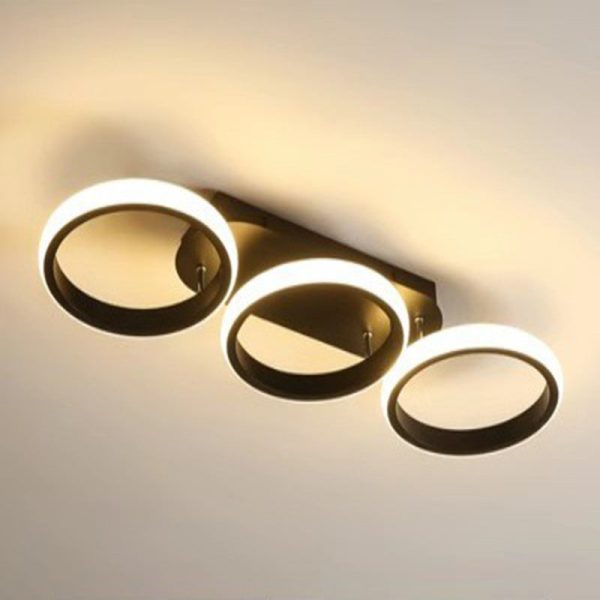 Modern Minimalist Iron Silica Circular Square LED Semi-Flush Mount Ceiling Light For Hallway - Image 20