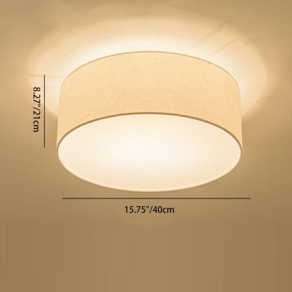 Nordic Minimalist Round Drum Fabric 3/5 Light Flush Mount Ceiling Light - Image 4