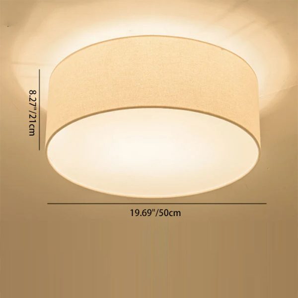 Nordic Minimalist Round Drum Fabric 3/5 Light Flush Mount Ceiling Light - Image 5