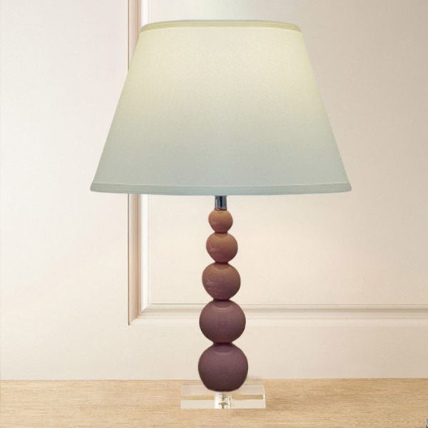 Modern Crystal Pink Beaded 1-Light Table Lamp - Image 9