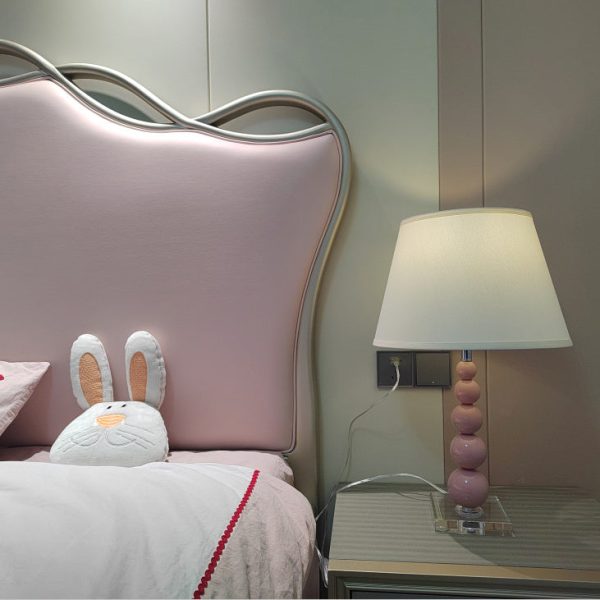 Modern Crystal Pink Beaded 1-Light Table Lamp - Image 12